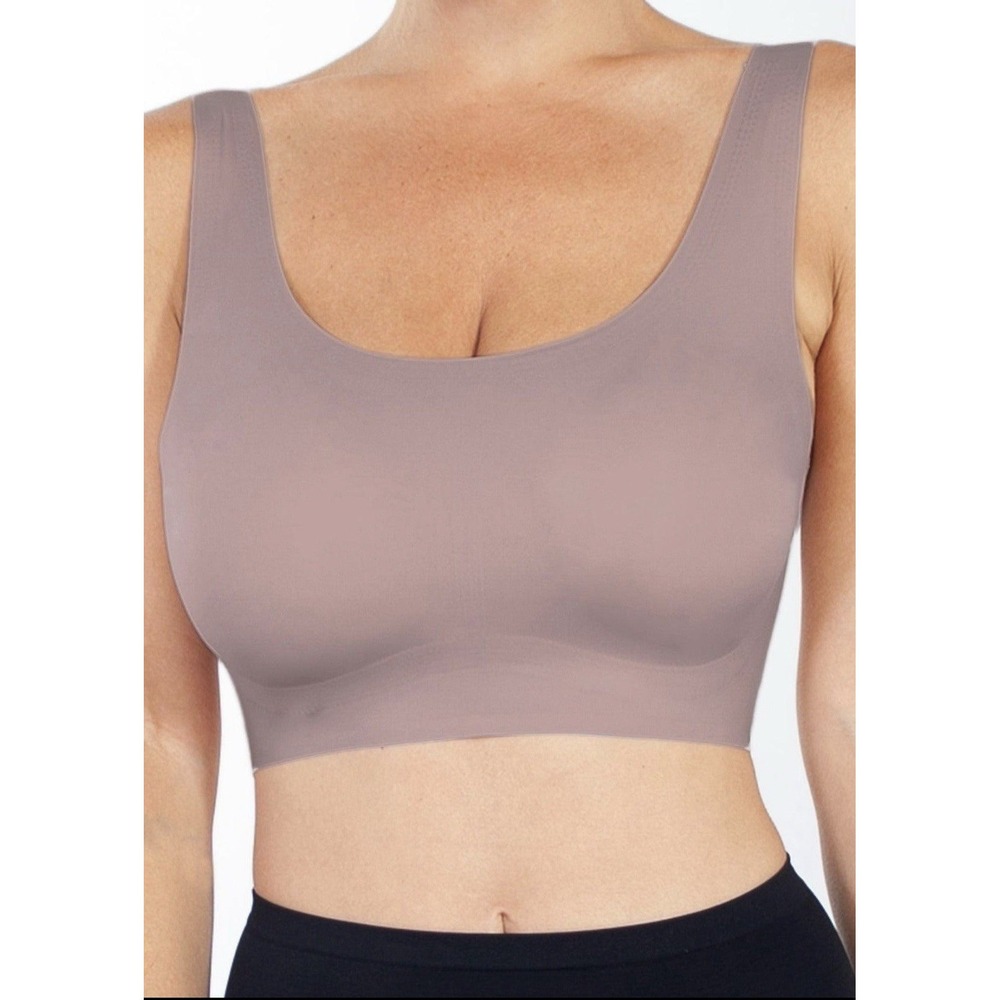 6 Rhonda Shear Invisible Body Bras 9594 Small Rose Smoke Gray Wireless New